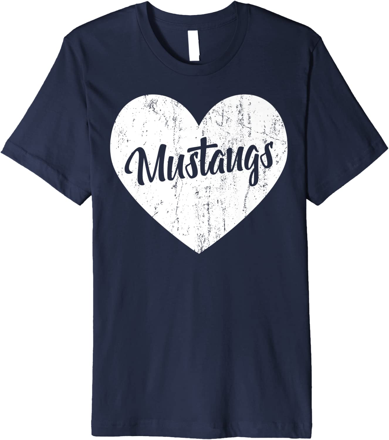 Mustangs School Sports Fan Team Spirit Mascot Heart Gift Premium T-Shirt