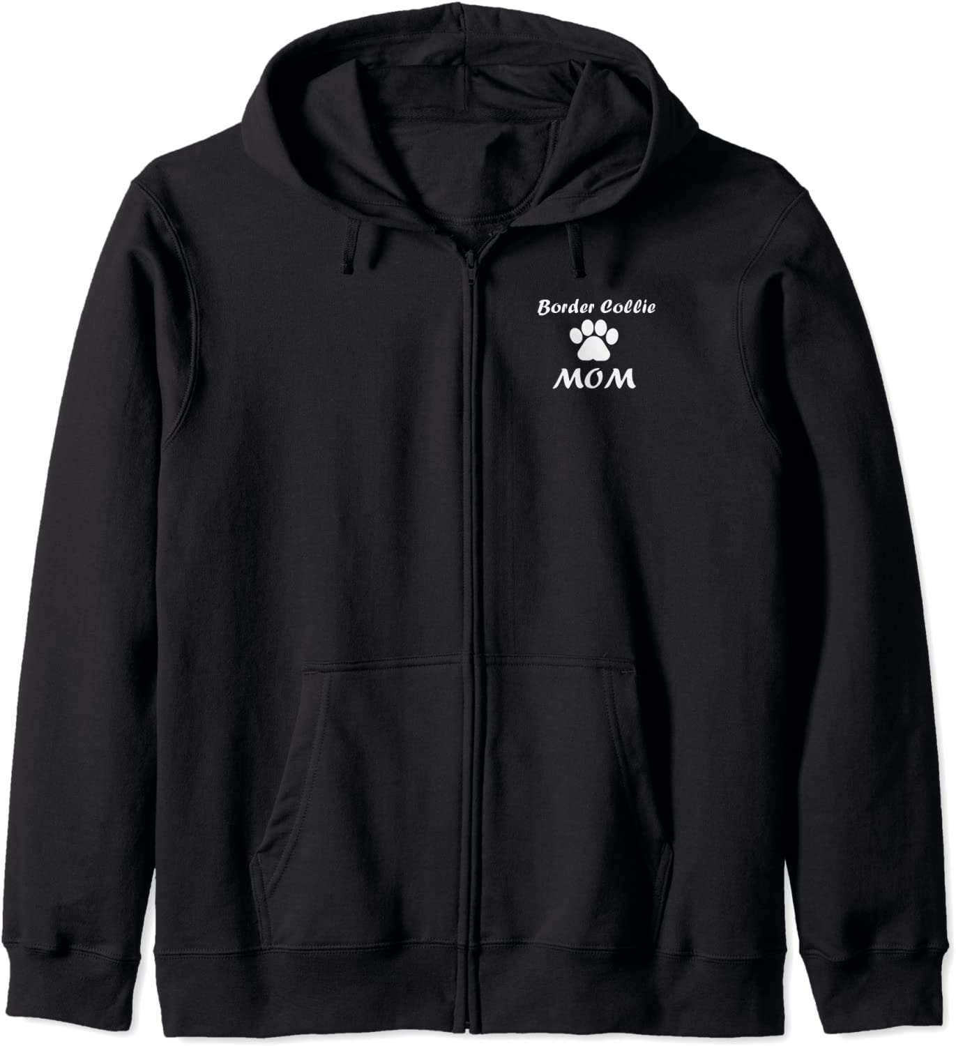 Border Collie Stare White Minimalistic - Border Collie Mom Hoodie