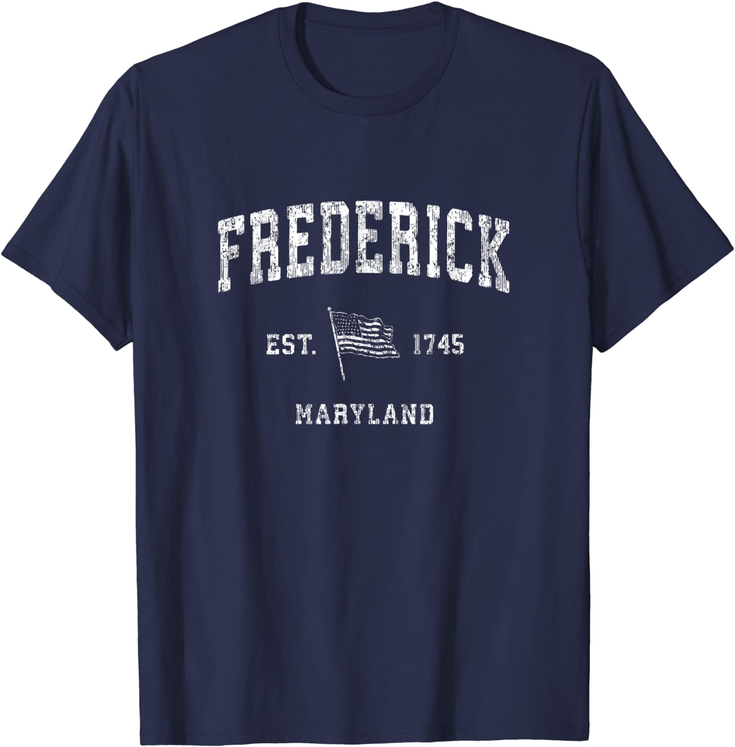 Frederick Maryland MD T-Shirt Vintage US Flag Sports Tee