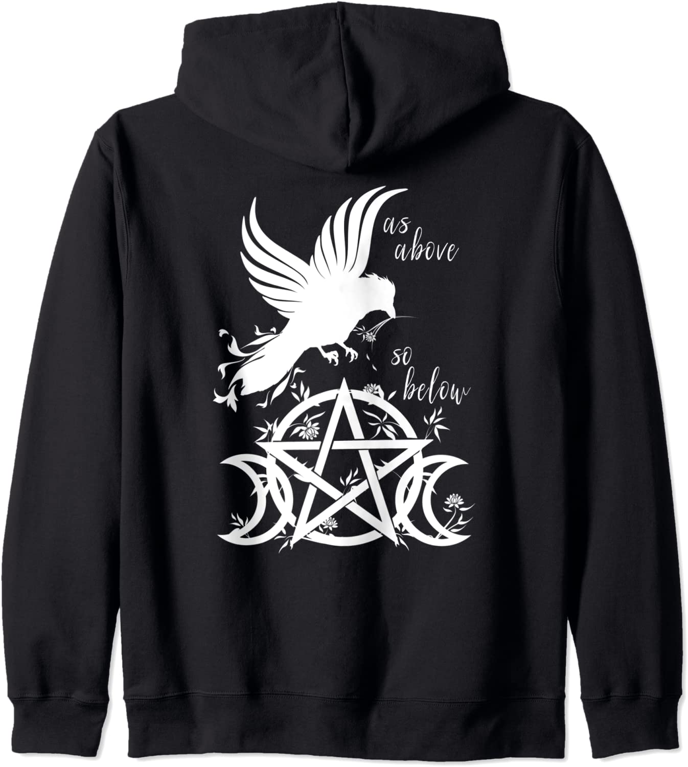 As Above So Below Pentacle Triple Moon Pentagram Wicca Pagan Hoodie