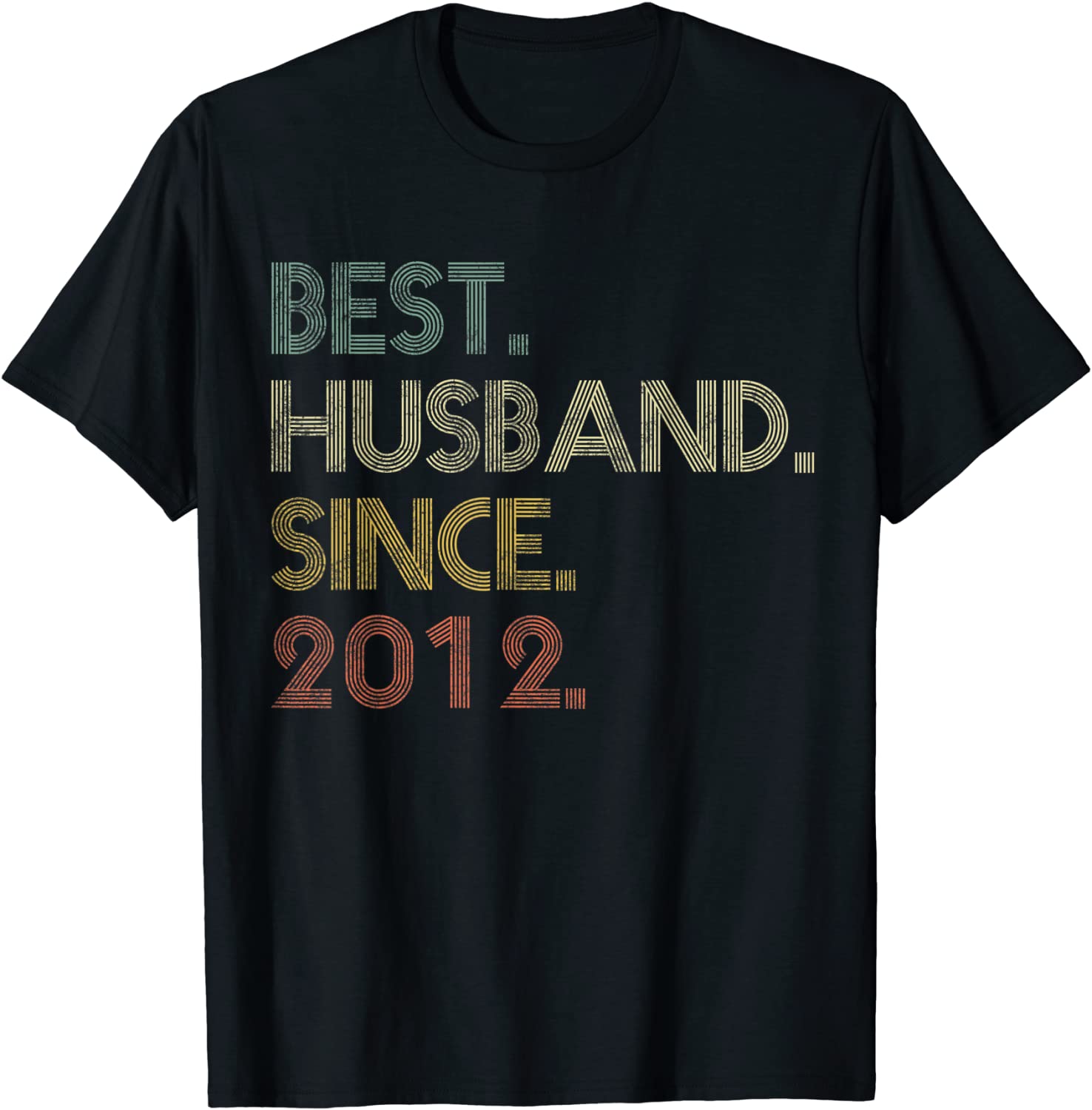 Mens Best Husband Since 2012 Epic Couple 9th Wedding Anniversary T-Shirt