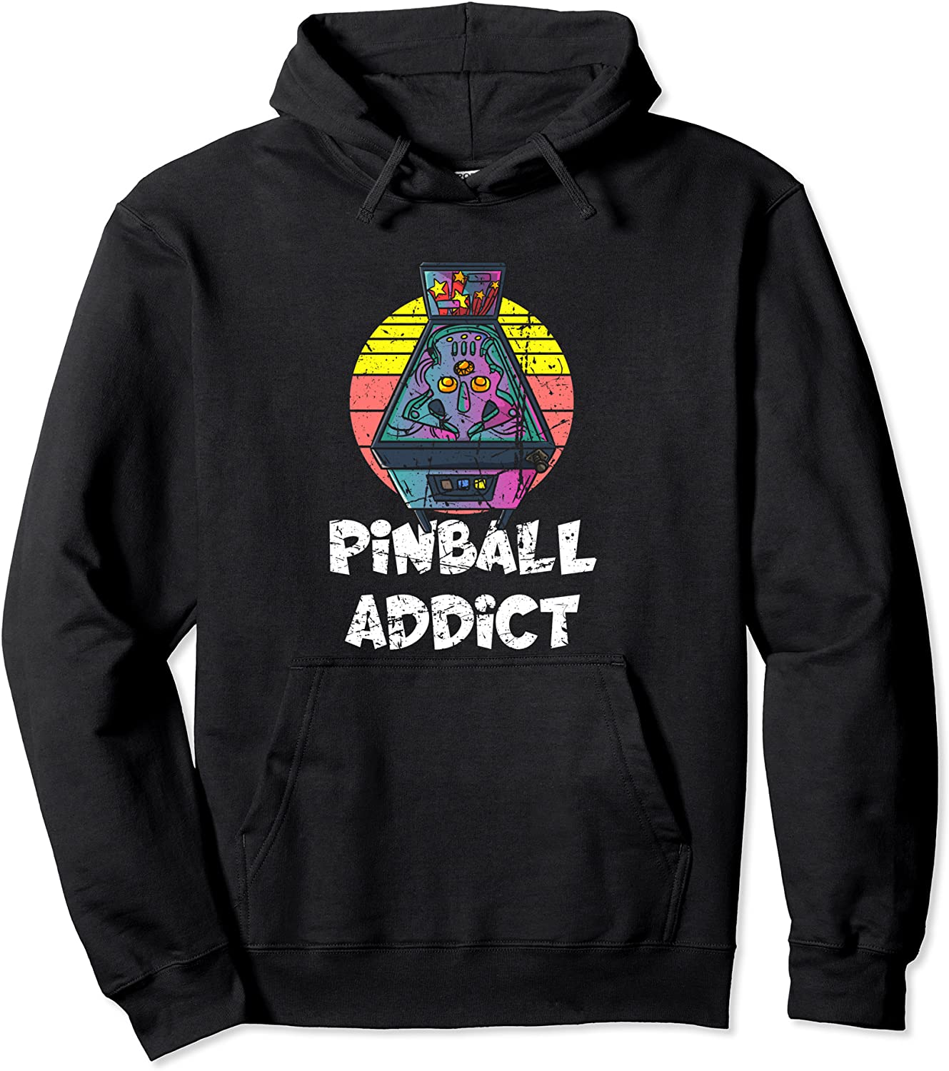 Retro Vintage Arcade Gift - Men or Women Pinball Pullover Hoodie