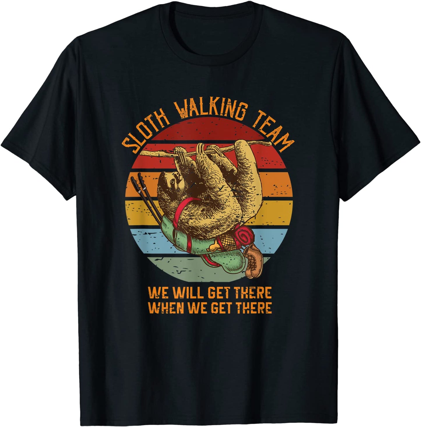 Sloth Walking Team - Nordic Walking Sports Fitness Walk Run T-Shirt