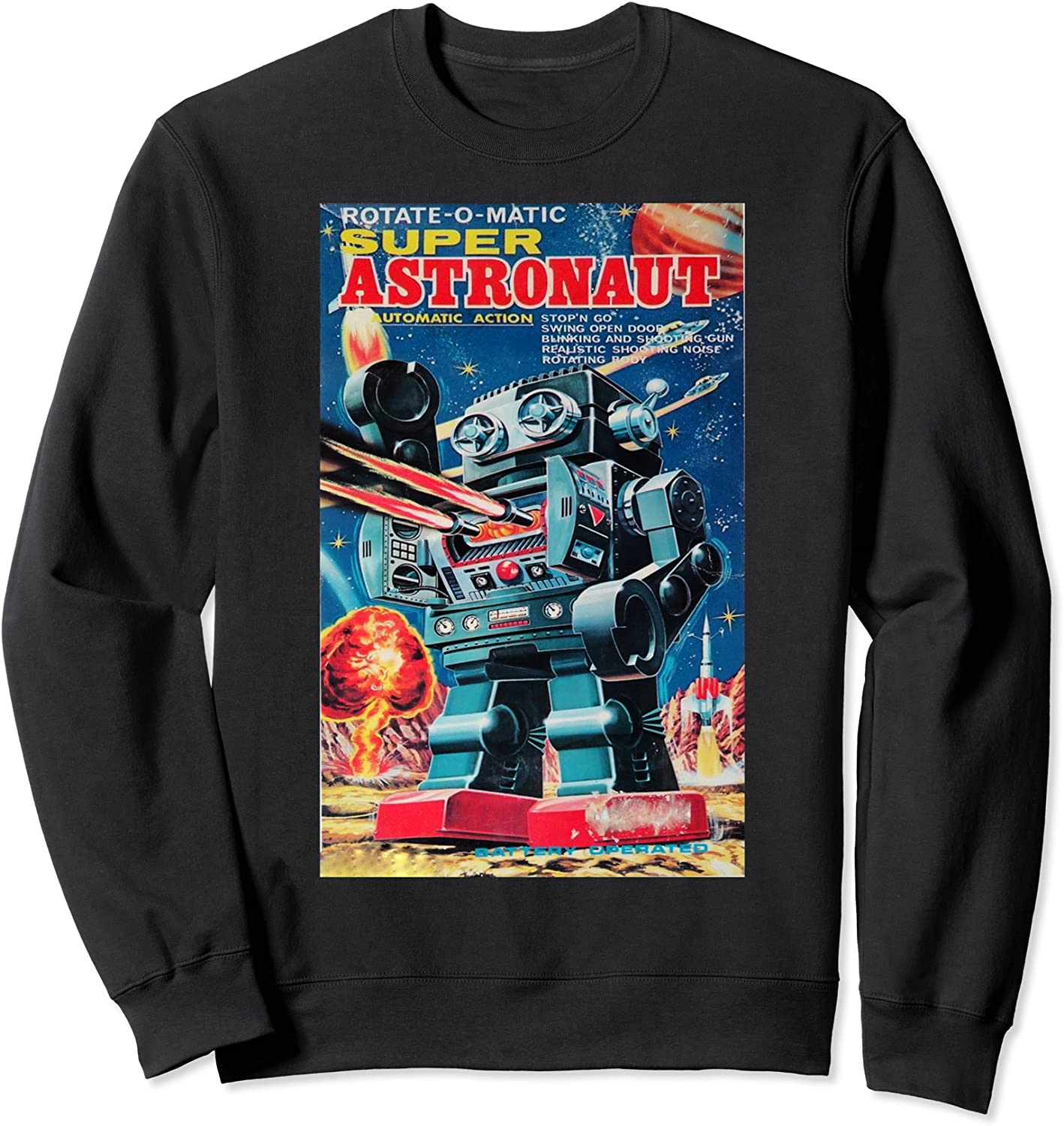Vintage Graphic Super Astronaut Robot Retro Old Japanese Toy Sweatshirt