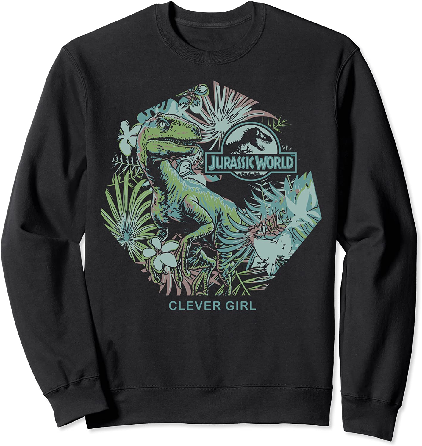 Jurassic Park Raptor Clever Girl Tropical Sweatshirt