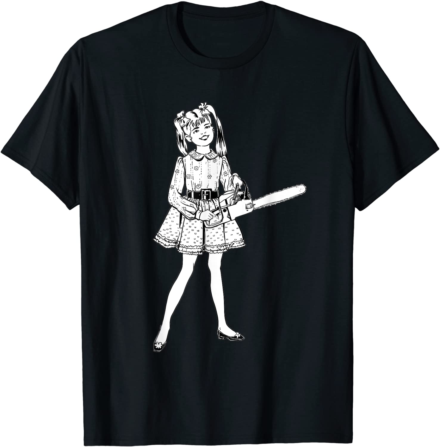 Chainsaw Girl Punk Goth Horror Fan Sinister Rocker T-Shirt