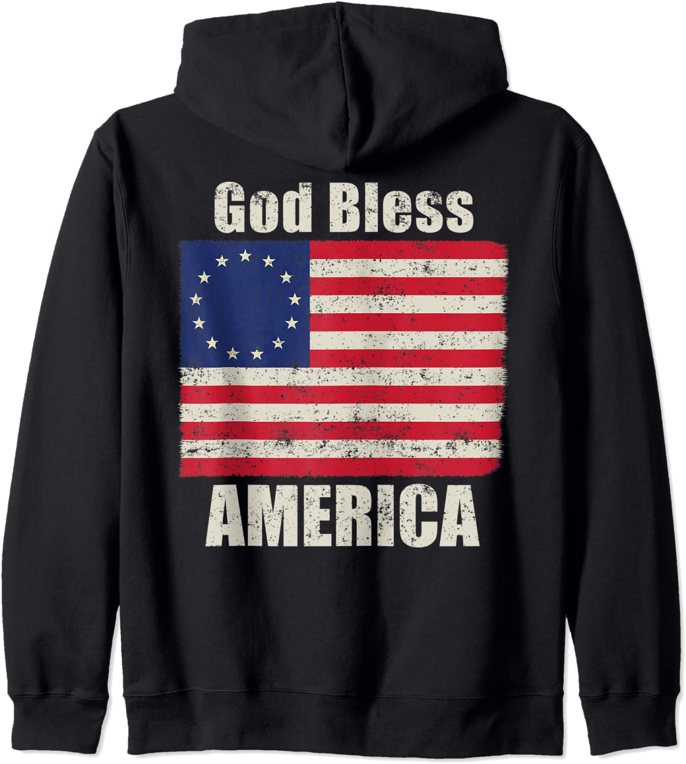 Betsy Ross Flag 1776 Revolutionary War God Bless America Hoodie