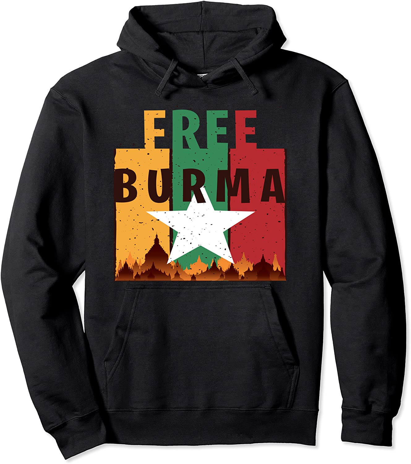 Free Burma Freedom for Myanmar and Burmese People Vintage Pullover Hoodie
