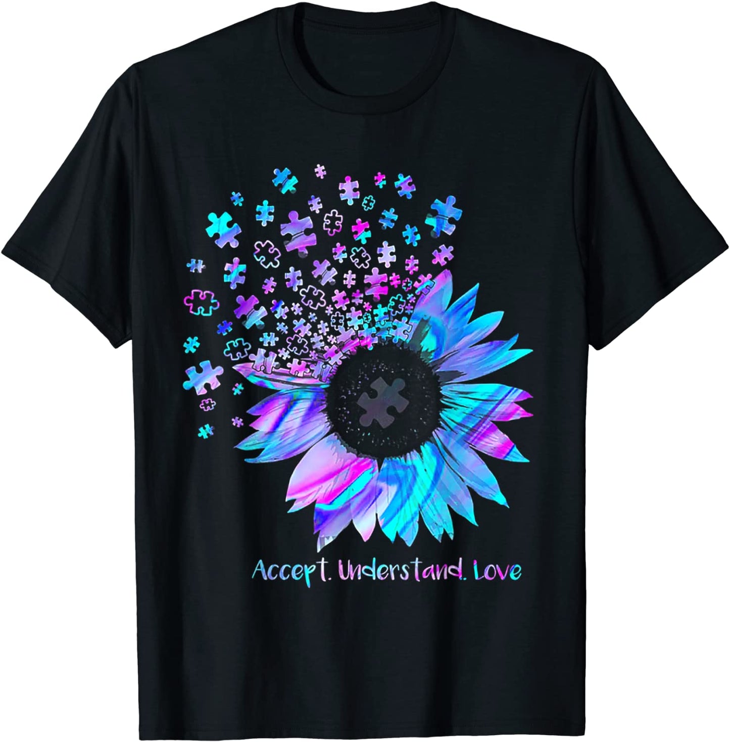 Accept Understand Love Sunflower Autism Awareness T-Shirt