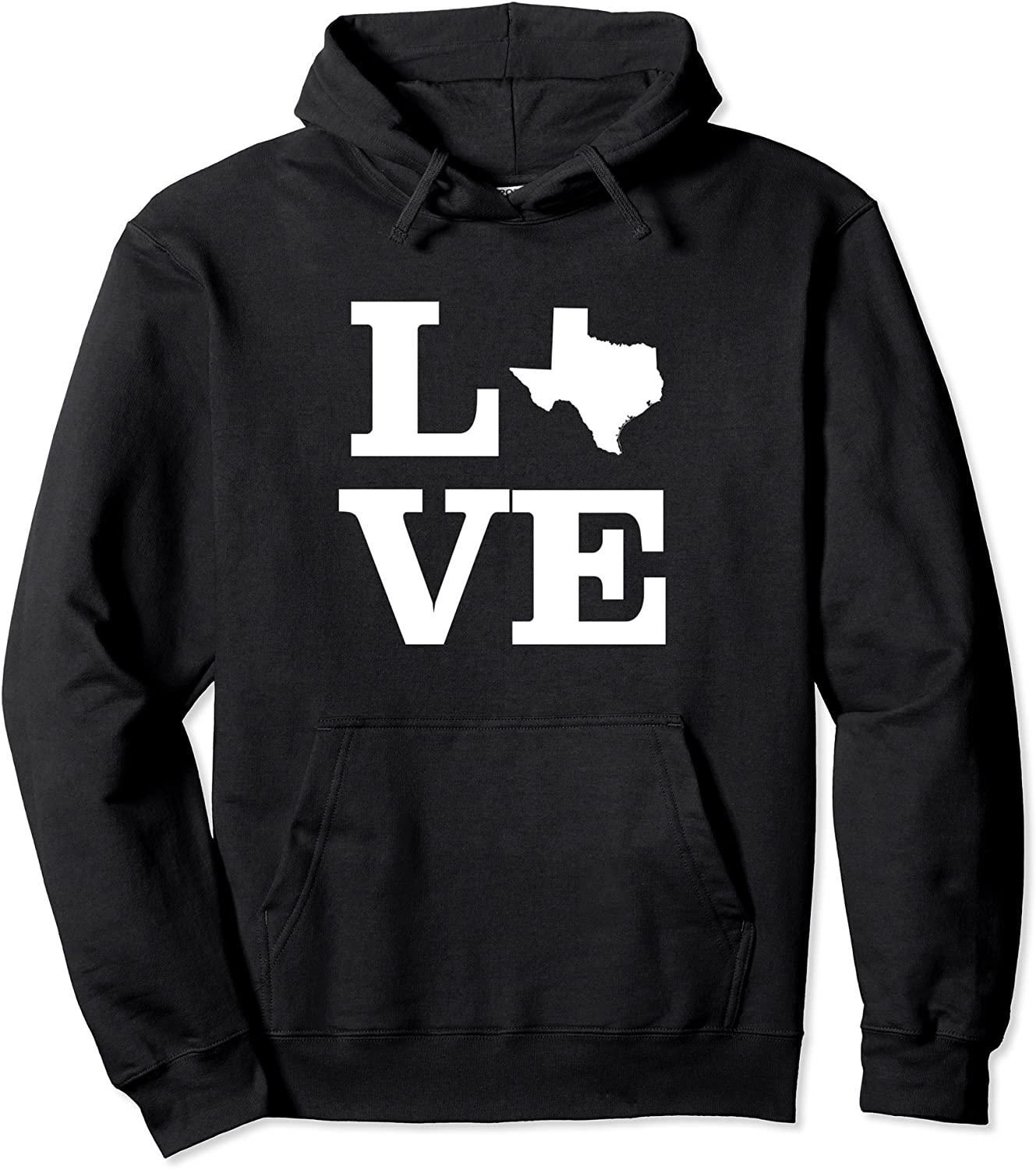 Texas Love Design - State Outline Texas Home Pullover Hoodie