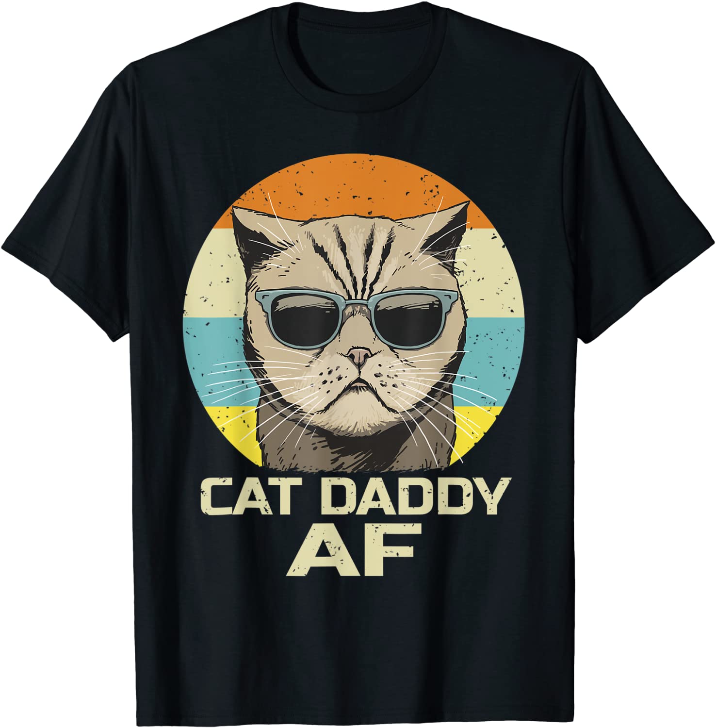 Cat Daddy AF Sunglasses Vintage Funny Fathers Day Cat Dad T-Shirt