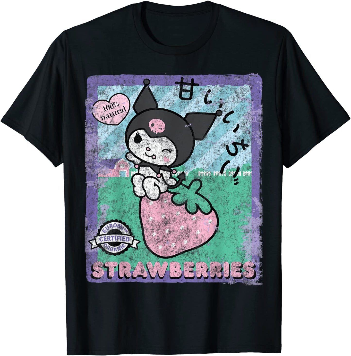 Kuromi Strawberry Picking Strawberries Farm T-Shirt