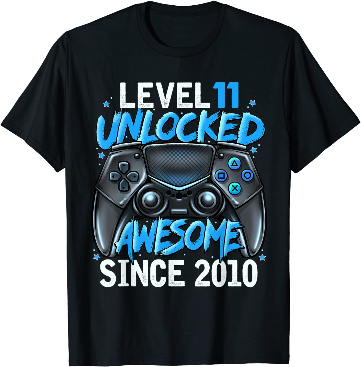 Level 11 Unlocked Awesome Since 2010 11th Birthday Gaming T-Shirt