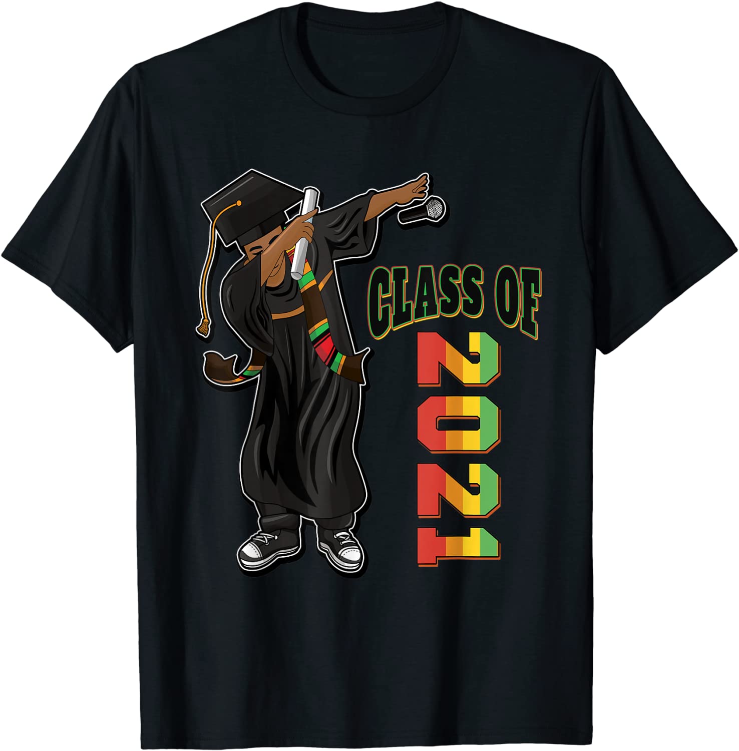 Dabbing Senior Class of 2021 Graduation Decoration Stole T-Shirt