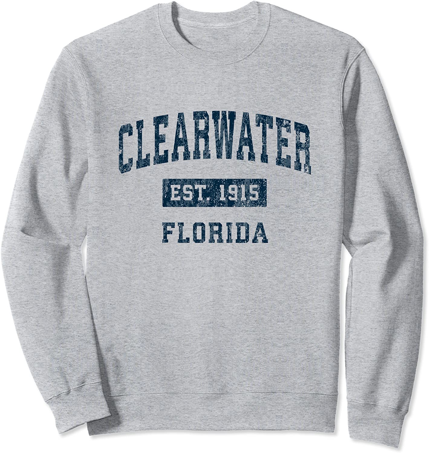Clearwater Florida FL Vintage Sports Design Navy Print Sweatshirt