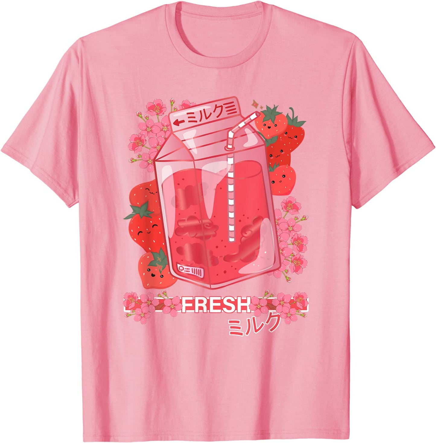 Japanese Otaku Style - Cute Anime Kawaii Strawberry Milk T-Shirt