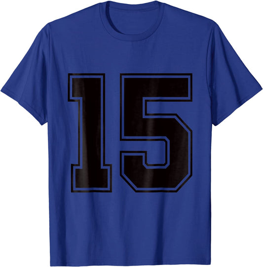 15 Number 15 Sports Jersey T-shirt My Favorite Player 15