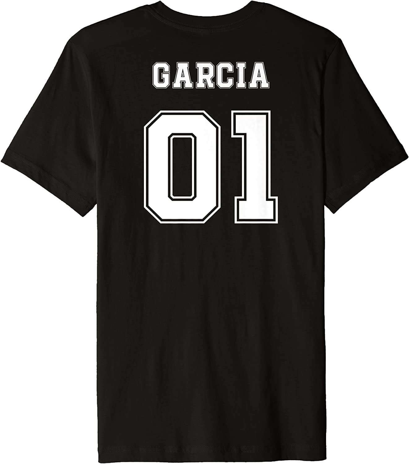 GARCIA 01 Back Print Sports Jersey Style Family Name Fun Premium T-Shirt