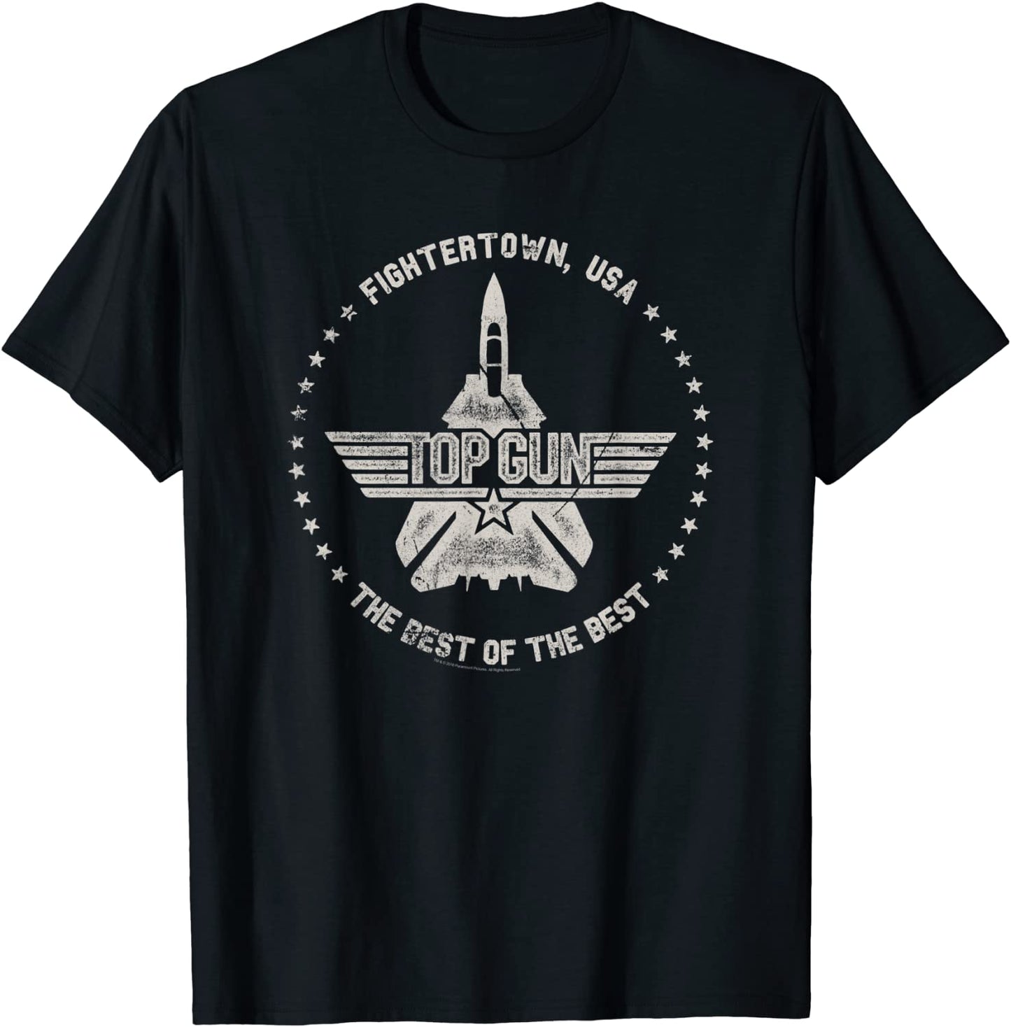 Top Gun Fightertown USA Circle 1 Color Distressed T-Shirt