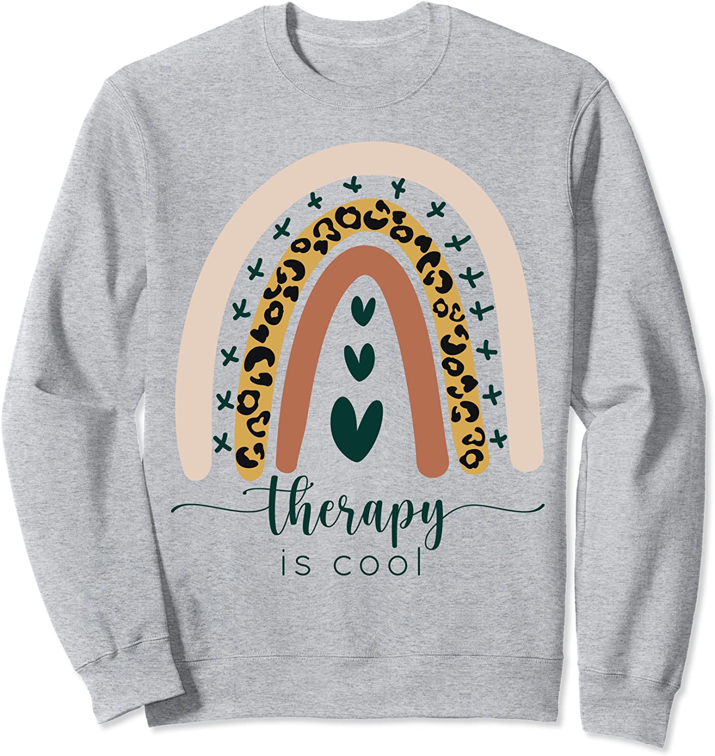 Therapy is Cool Mental Health Awareness Rainbow Leopard Cute Sweatshirt