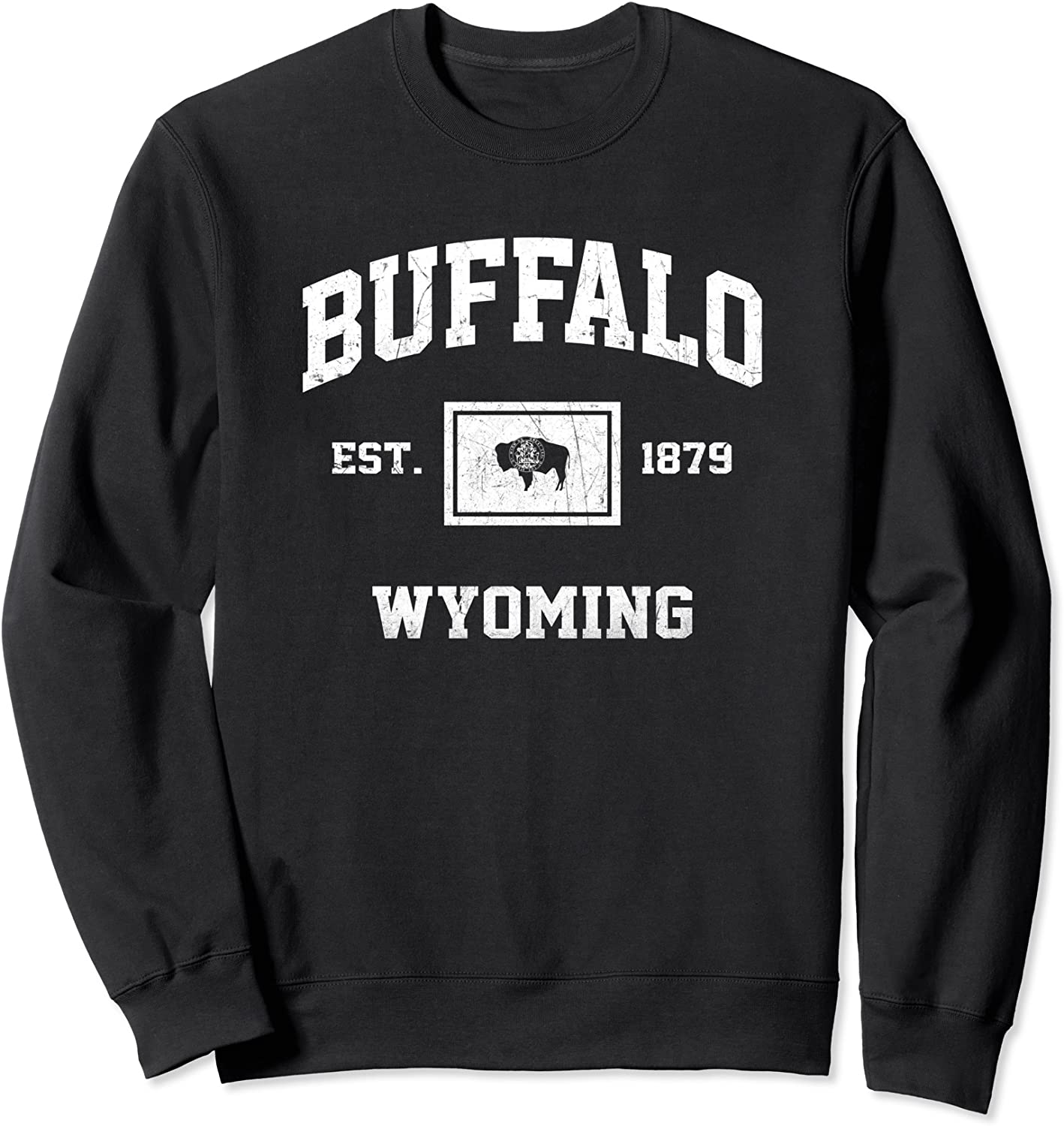 Buffalo Wyoming WY vintage State Athletic style Sweatshirt