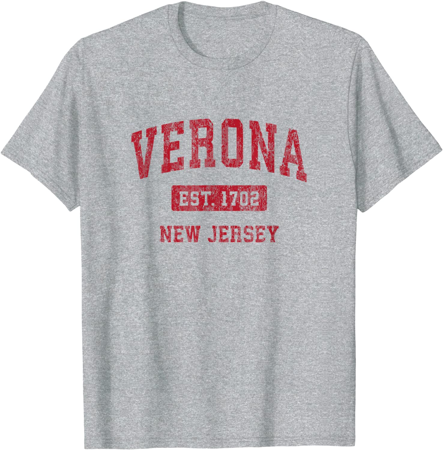 Verona New Jersey NJ Vintage Sports Design Red Design T-Shirt