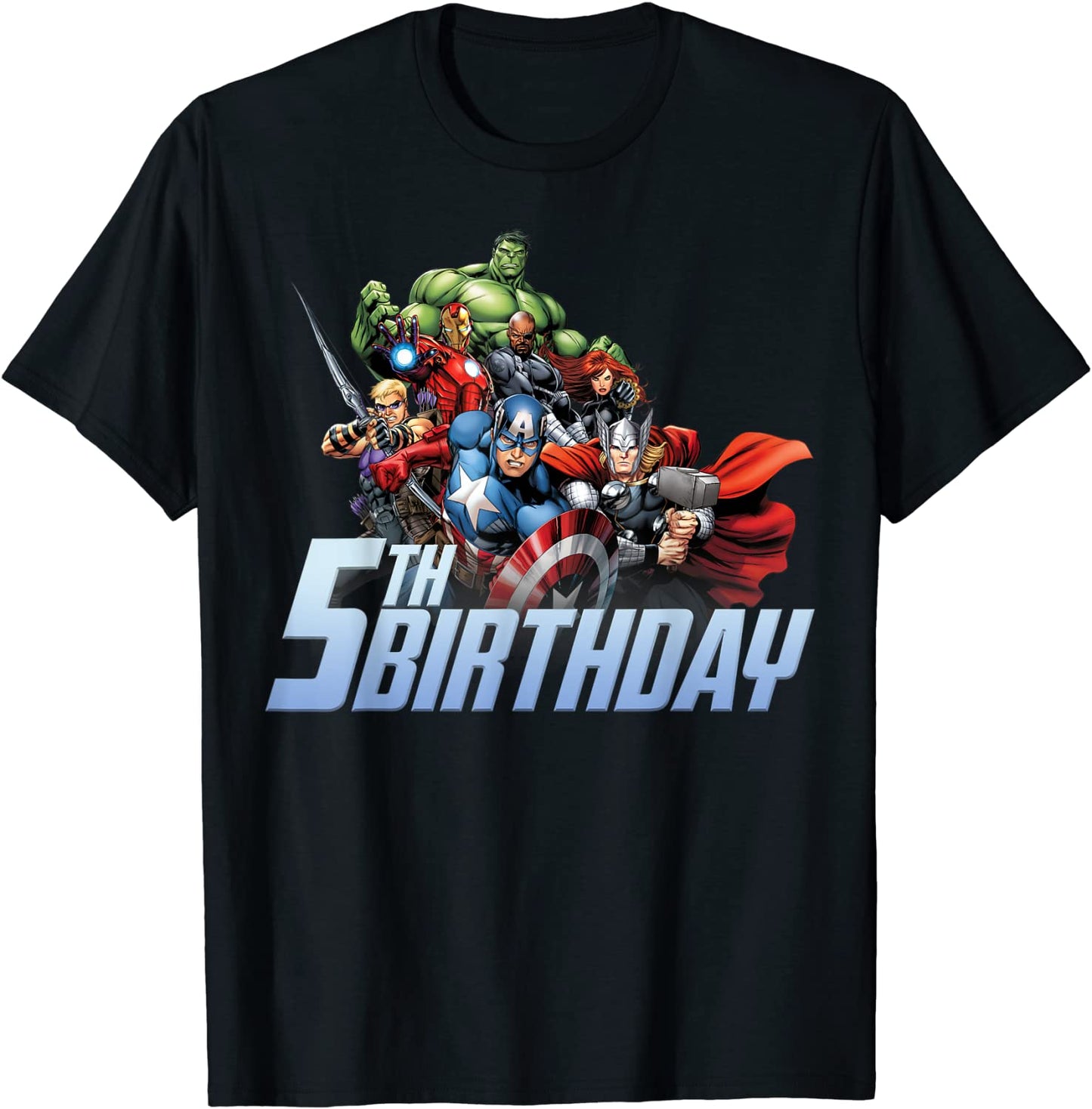 Marvel Avengers Action Shot 5th Birthday T-Shirt