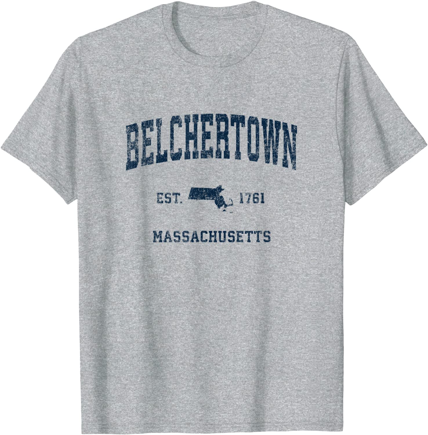 Belchertown Massachusetts MA Vintage Sports Design Navy Prin T-Shirt