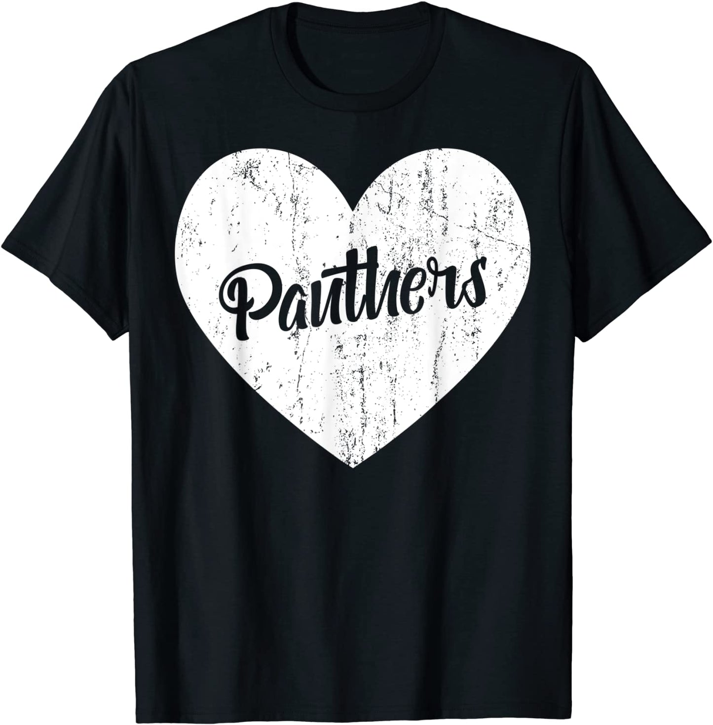 Panthers School Sports Fan Team Spirit Mascot Heart Gift T-Shirt