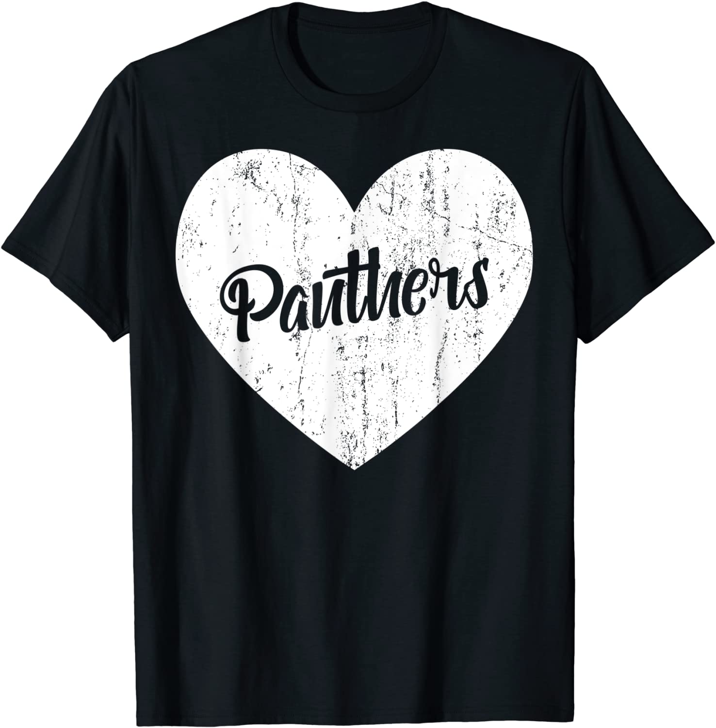 Panthers School Sports Fan Team Spirit Mascot Heart Gift T-Shirt