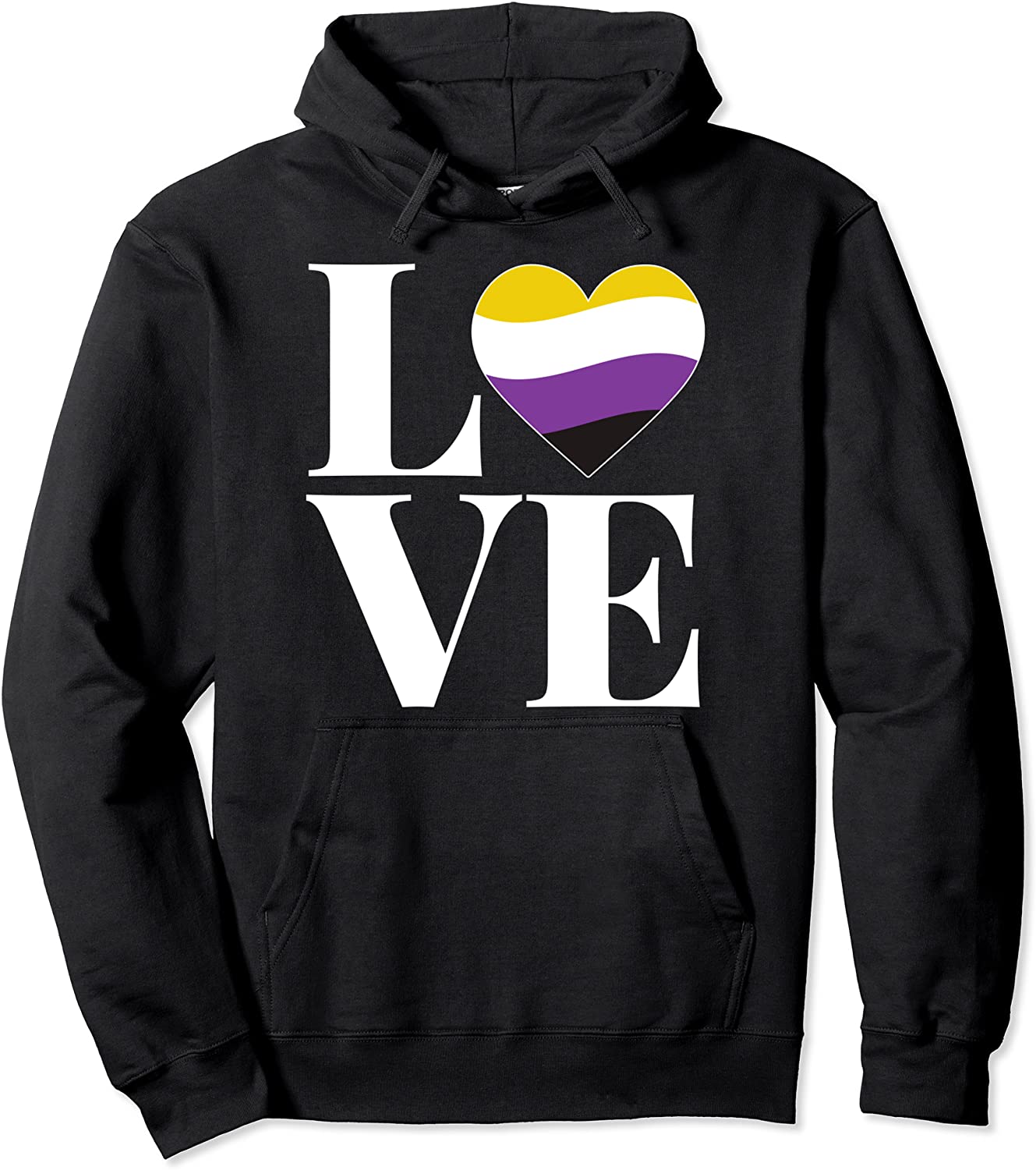 Genderfluid LOVE Agender Gift for Non-Binary Pride Flag Pullover Hoodie