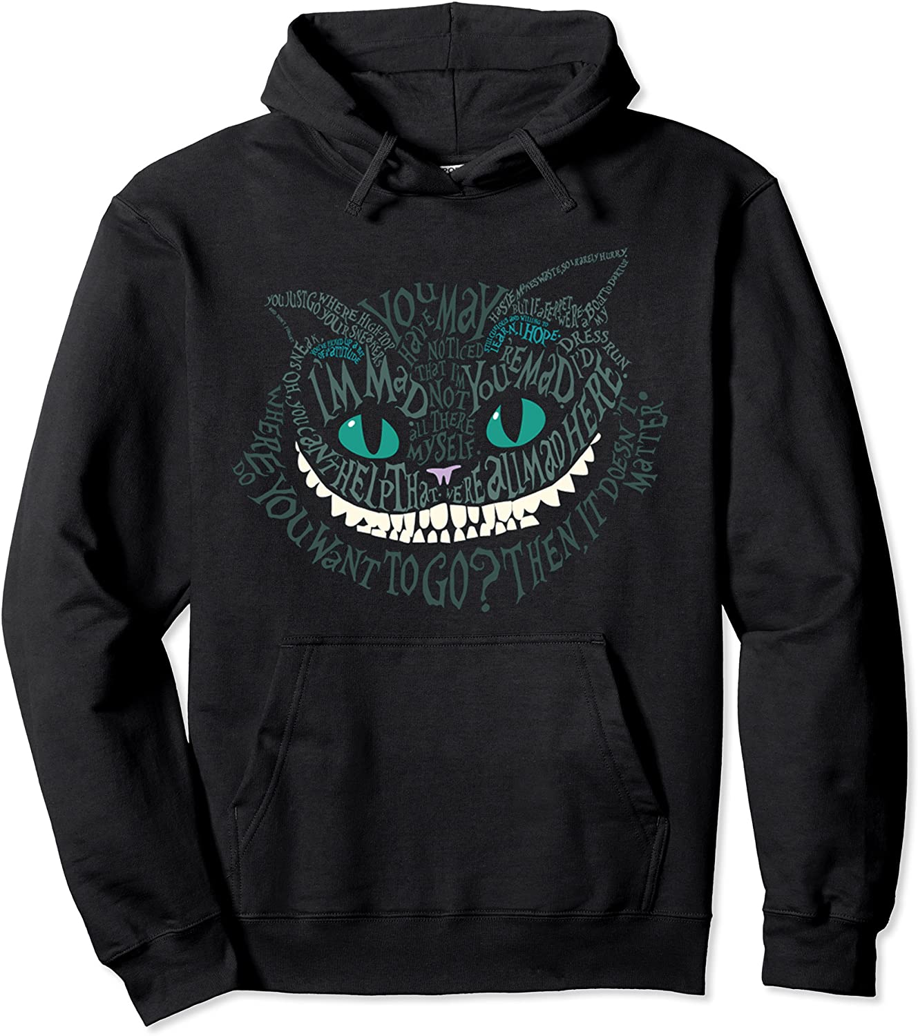 Cheshire Alice Cat Were All Mad Here Wonderland Hoodie