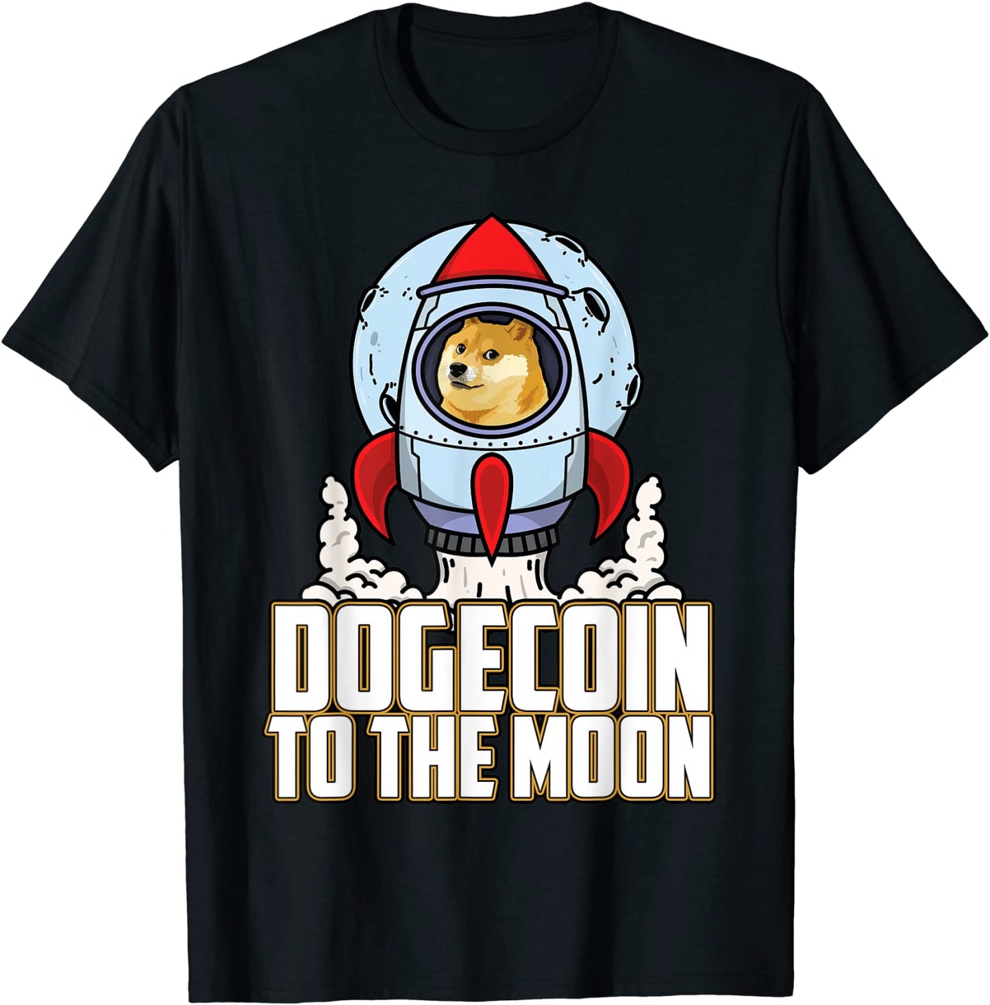 Dogecoin To The Moon Tee Shirt Doge Shiba Rocket Men Kids T-Shirt