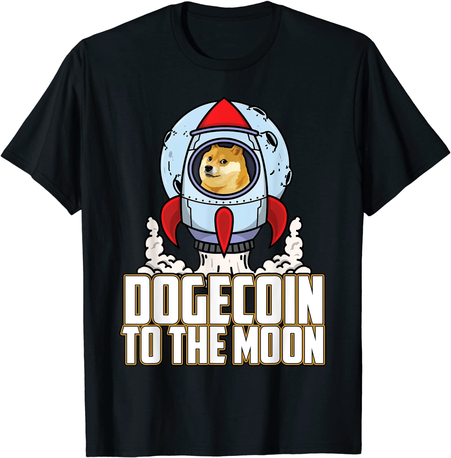 Dogecoin To The Moon Tee Shirt Doge Shiba Rocket Men Kids T-Shirt