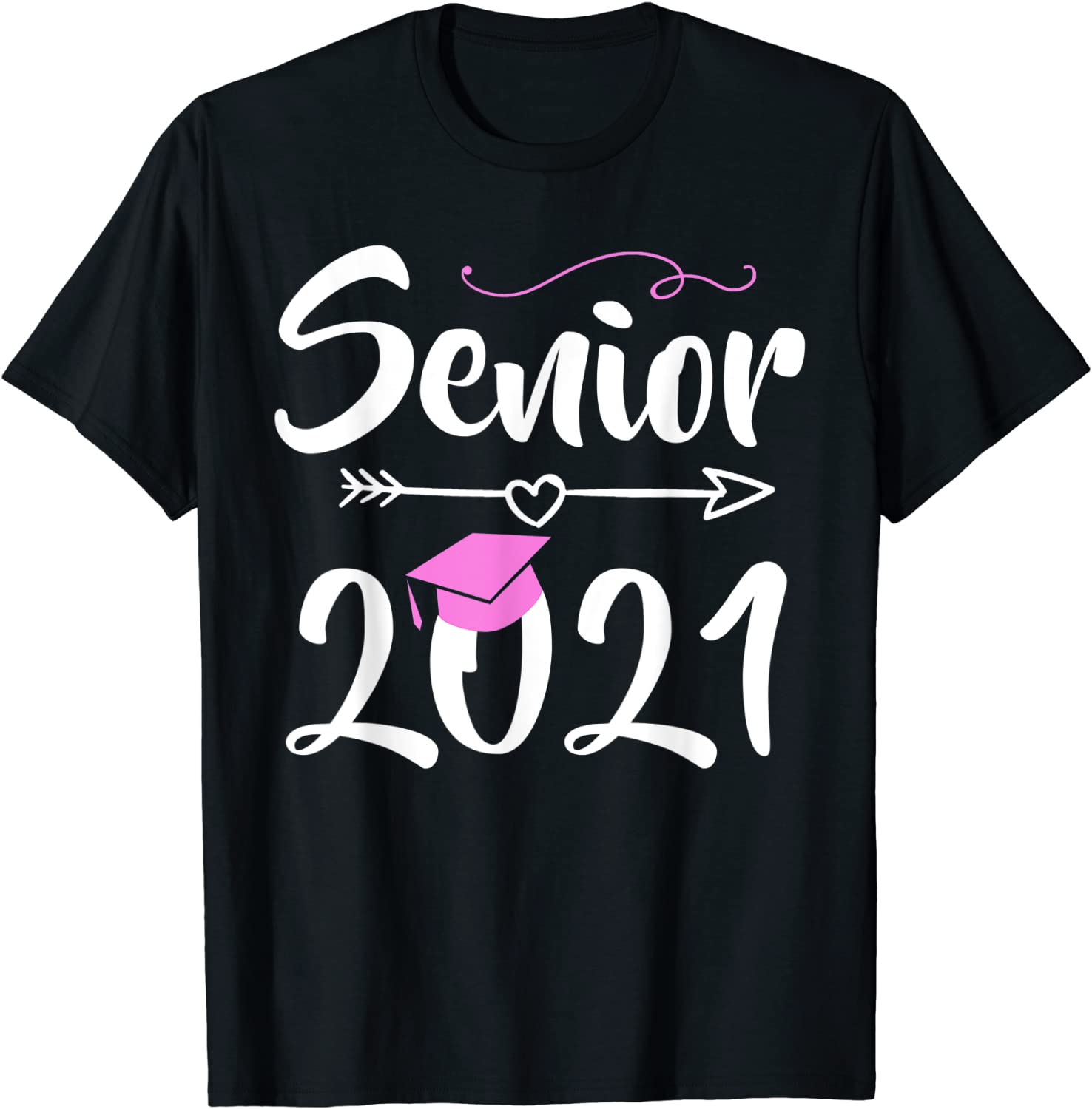 Senior 2021 Graduation Shirt Pink Tassel Class of 21 Gift T-Shirt