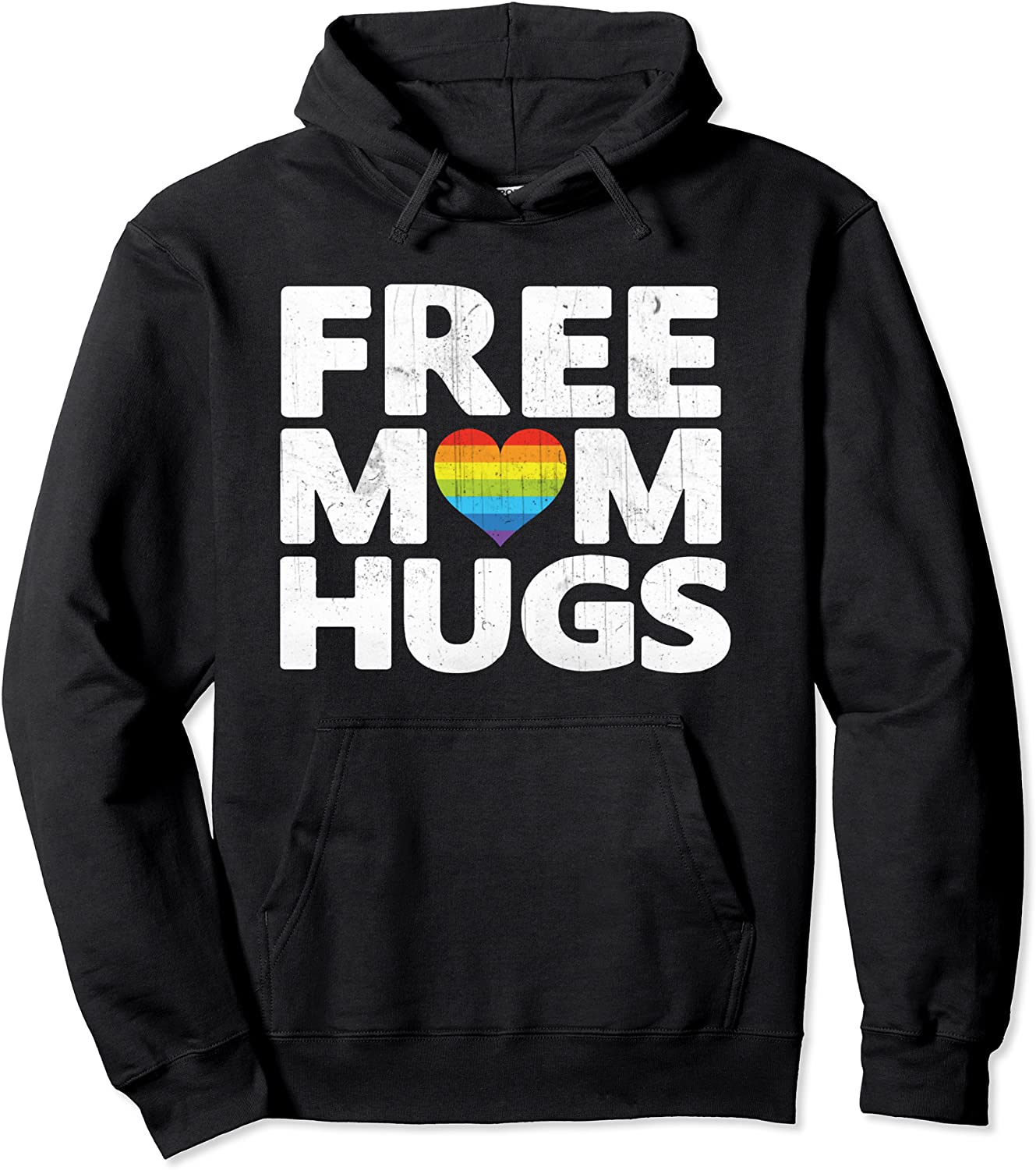 Free Mom Hugs Mardi Gras Hoodie LGBT Rainbow Pride Top