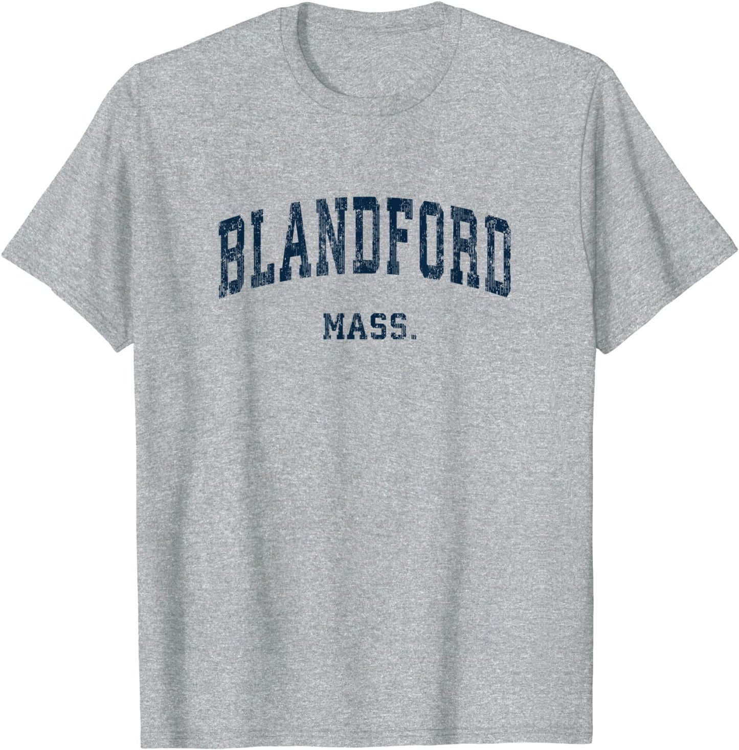 Blandford Massachusetts MA Vintage Varsity Sports Navy Desig T-Shirt
