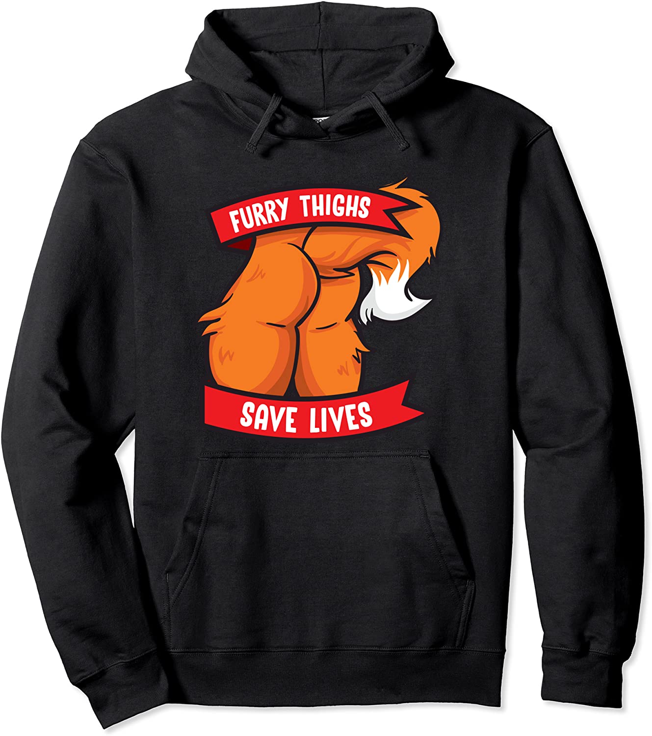 Fox Furry Thighs Save Lives Proud Furry Pride Fandom Pullover Hoodie