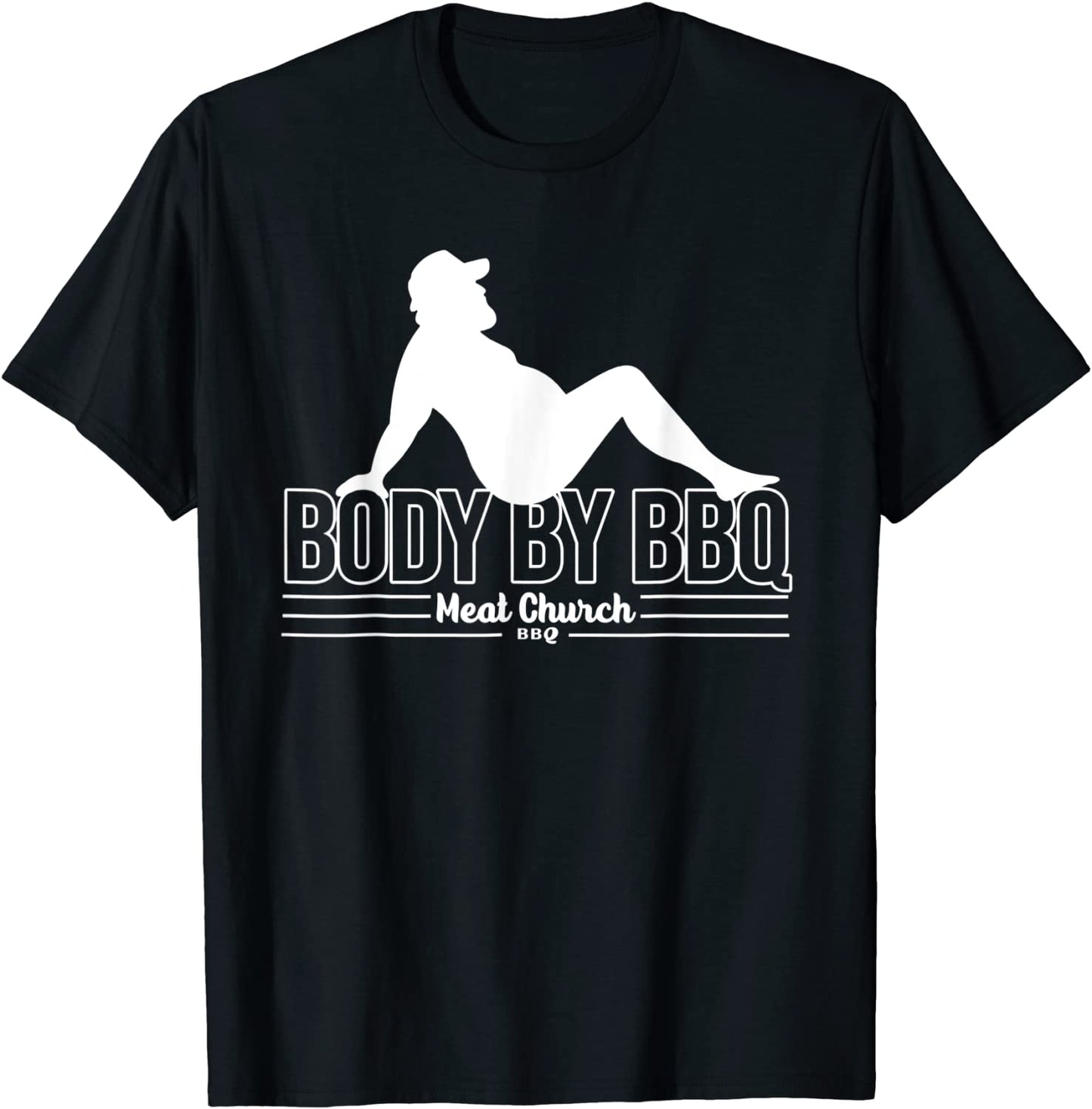 Mens Mens Funny Body By BBQ Vintage Meat Church T-Shirt