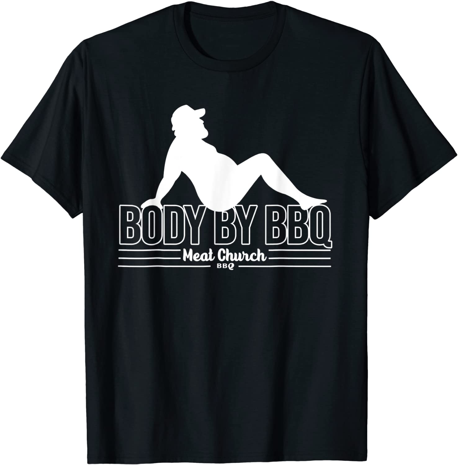 Mens Mens Funny Body By BBQ Vintage Meat Church T-Shirt