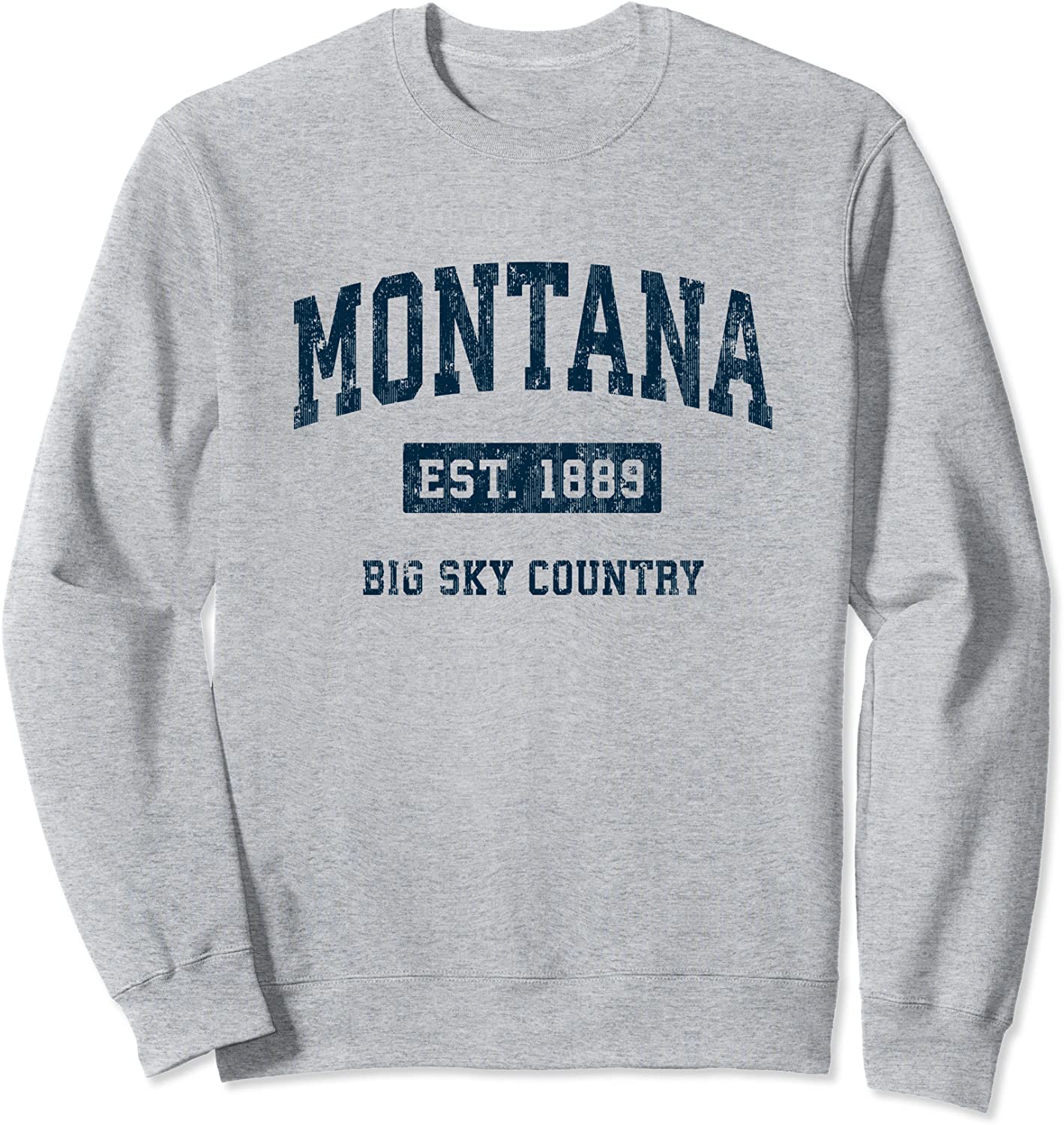 Montana Vintage Athletic Sports Design Navy Print Sweatshirt