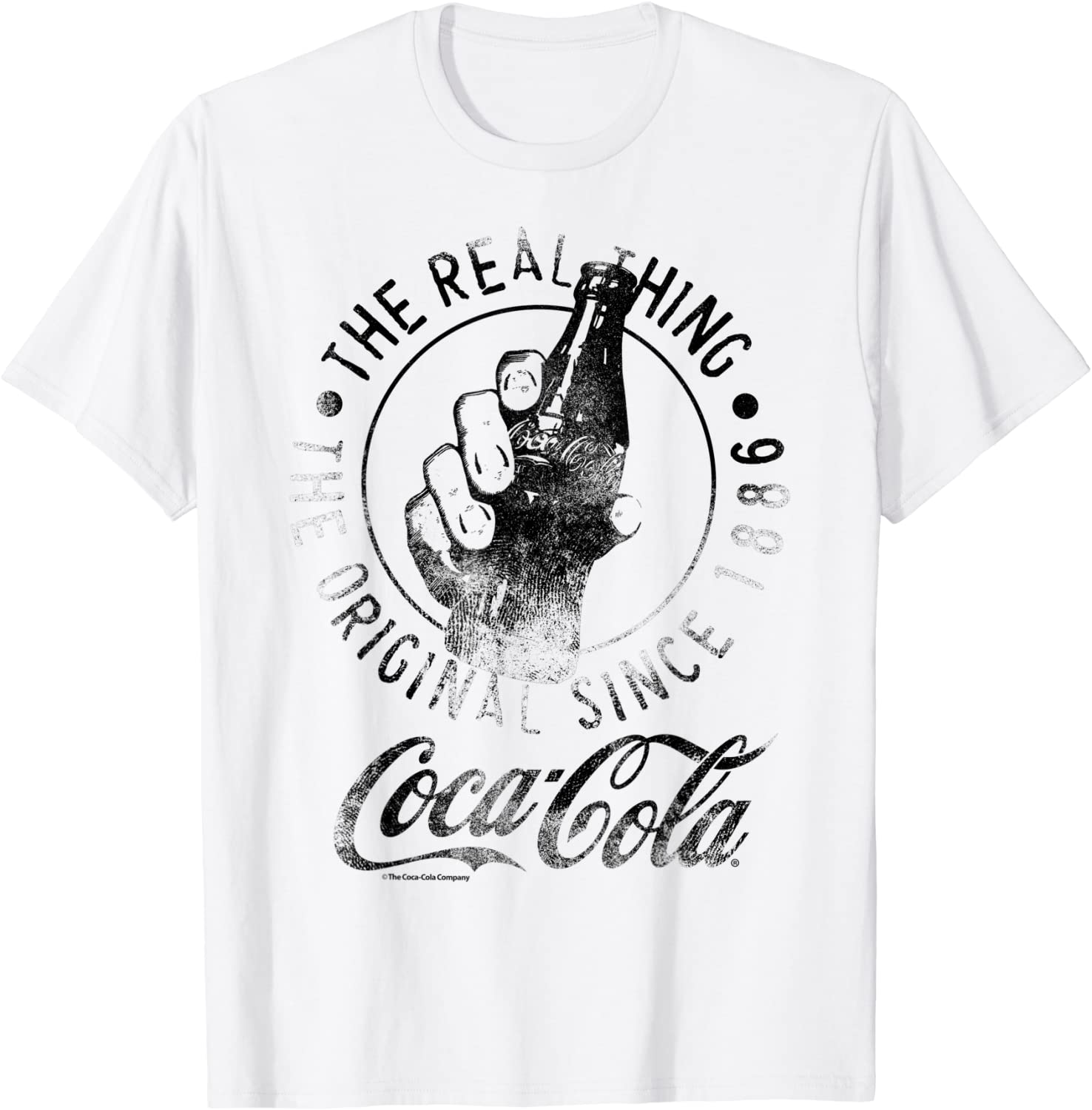 Coca-Cola Vintage Faded Real Thing Bottle Graphic T-Shirt
