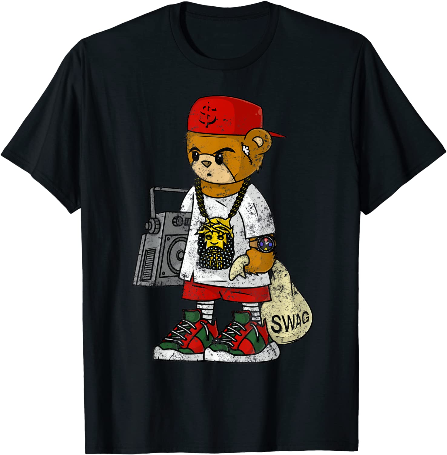 Teddy Bear Rap Hip Hop Lover Clothing Men Hipster Dope Gift T-Shirt