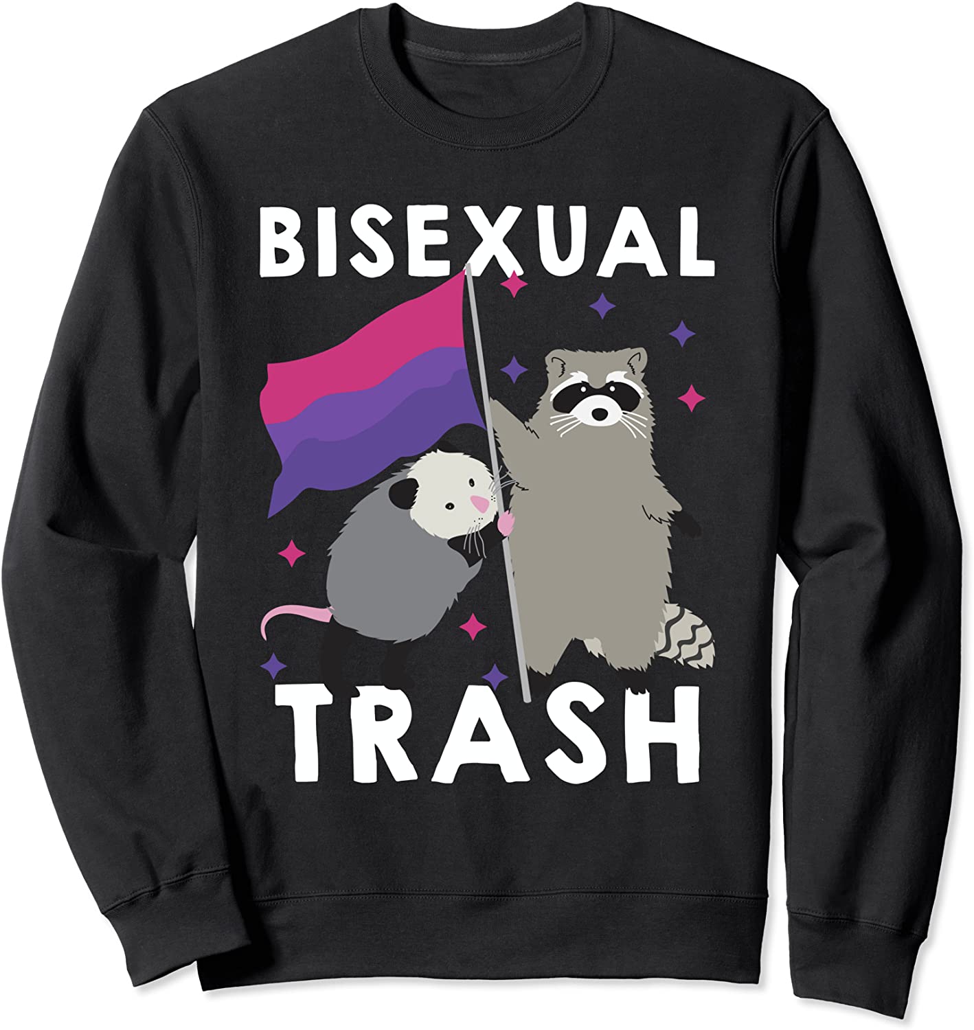 Bisexual Trash Shirt Gay Pride Rainbow LGBT Raccoon Possum Sweatshirt