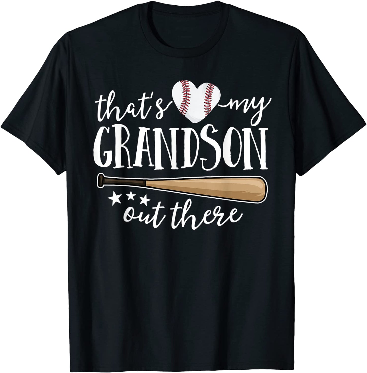 Thats My Grandson Out There Gift Women Baseball Grandma T-Shirt
