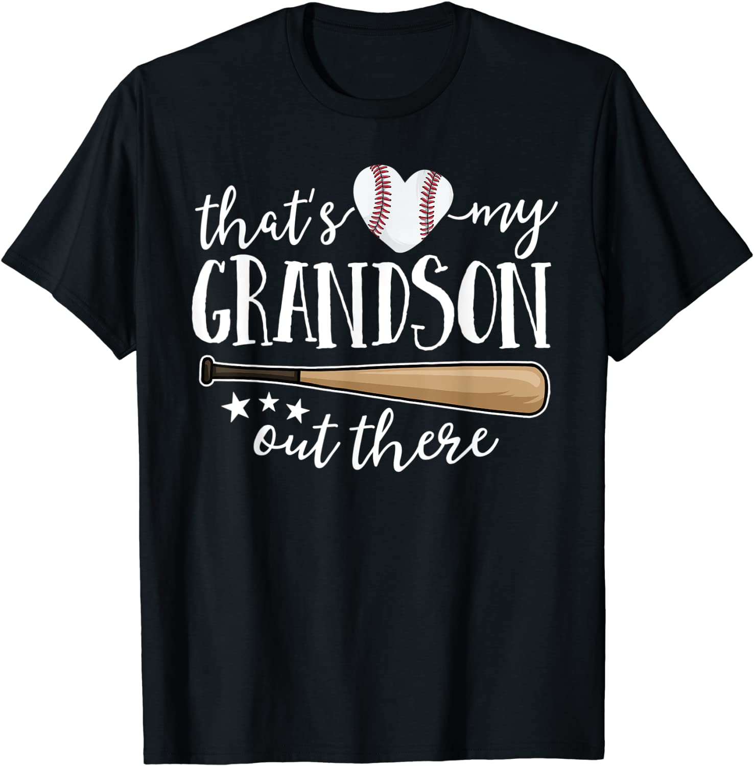 Thats My Grandson Out There Gift Women Baseball Grandma T-Shirt