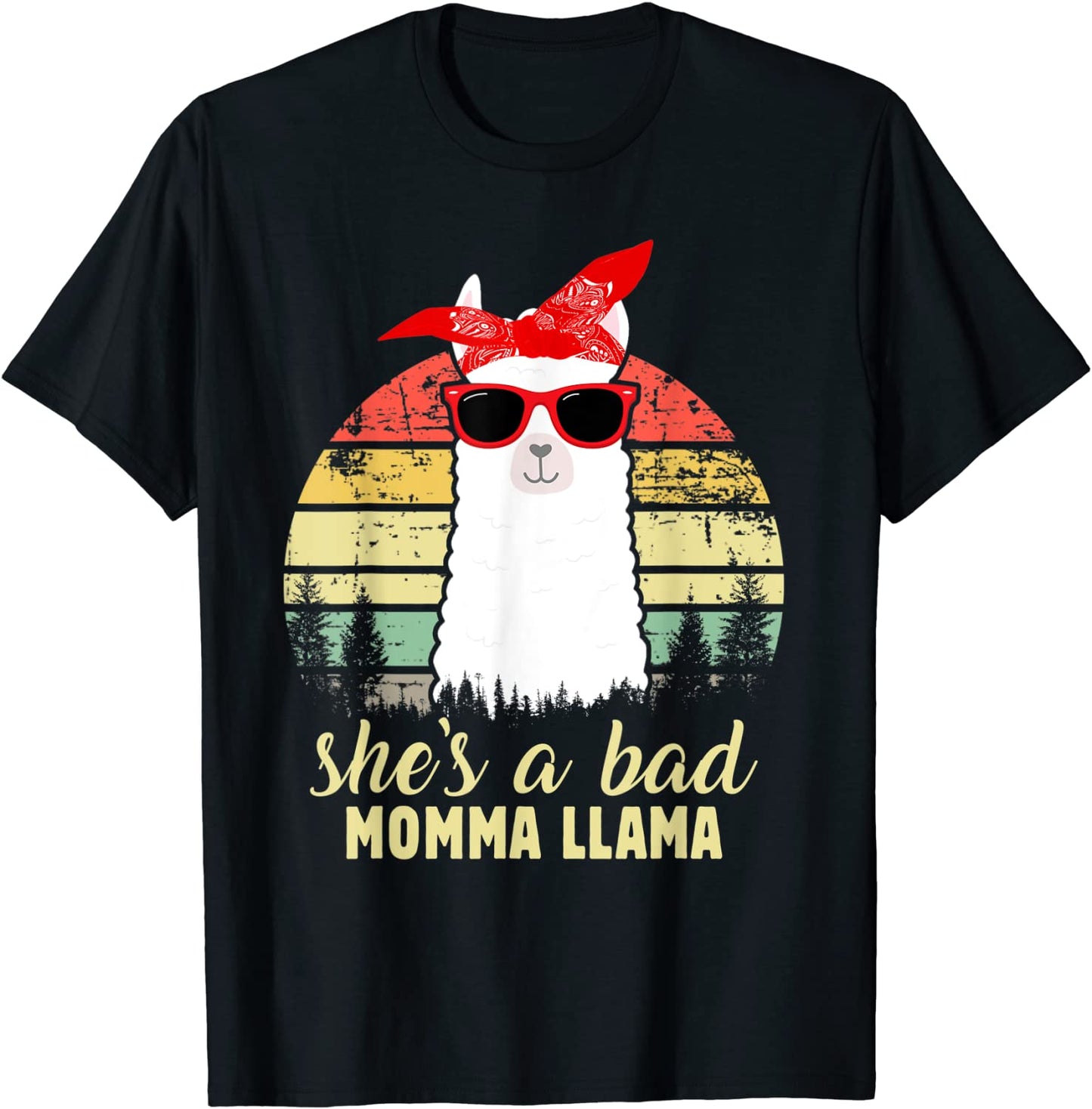 Funny Shes a Bad Momma Llama Mama Gift T-Shirt