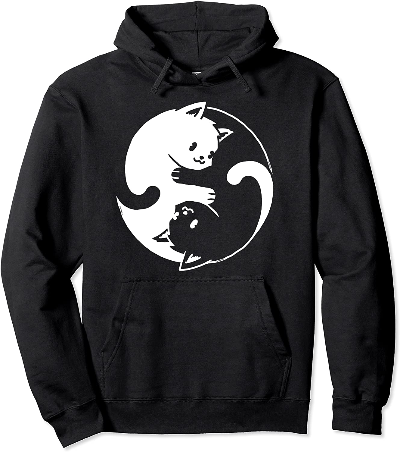 Yin Yang Cat Shirt I Love Cats Gift for Cat Lover Yoga Cat Pullover Hoodie