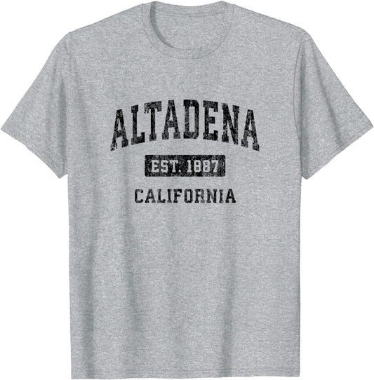 Altadena California CA Vintage Sports Design Black Design T-Shirt