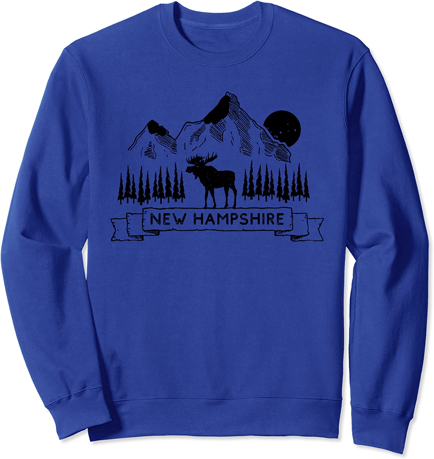 New Hampshire Mountain Moose Cool New Hampshire Gift Sweatshirt